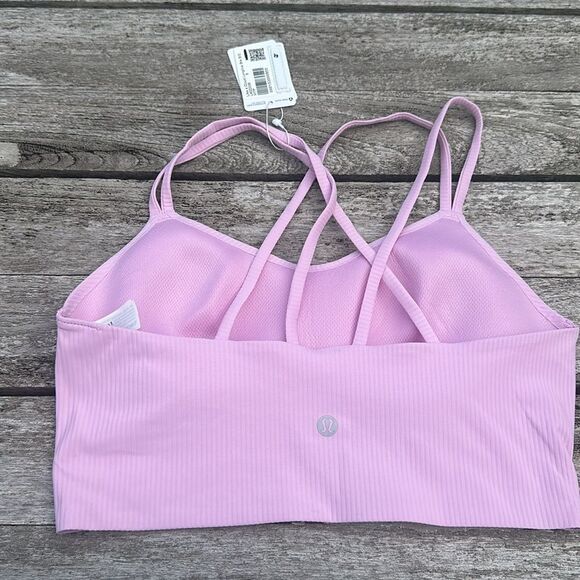 Lululemon Like a Cloud Ribbed Longline Bra, B/C Cup - Vitapink - Size 8 - Picture 4 of 13